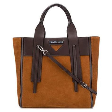 prada ouverture tote suede medium brown|Ouverture tote Prada Brown in Suede .